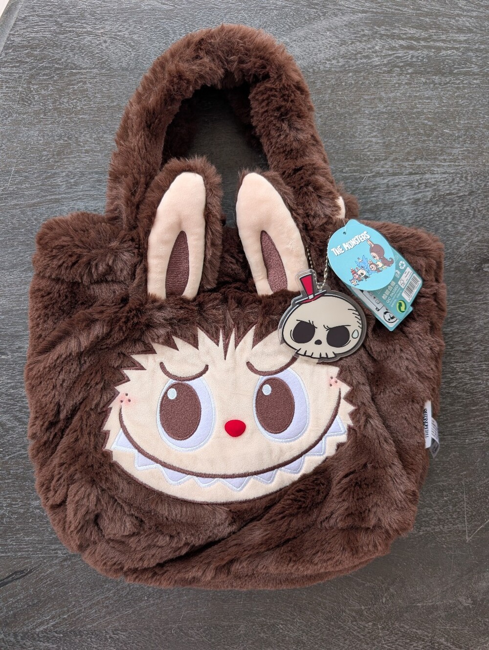 Labubu Reversible Fuzzy Plush Bag With Tycoco Keychain